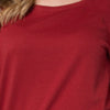 Stylish Scoop Collar 3/4 Sleeve Color Drawstring Knitted Women's Dress