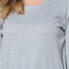 Stylish Scoop Collar 3/4 Sleeve Color Drawstring Knitted Women's Dress