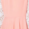 Fresh Style Round Collar Long Sleeve Lace Spliced Color Block A-Line Women's Dress