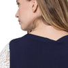 Fresh Style Round Collar Long Sleeve Lace Spliced Color Block A-Line Women's Dress