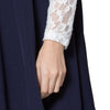 Fresh Style Round Collar Long Sleeve Lace Spliced Color Block A-Line Women's Dress