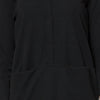 Simple Design Round Collar Long Sleeve Color Button and Pocket Design Straight Women's Dress
