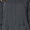 Simple Design Round Collar Long Sleeve Color Button and Pocket Design Straight Women's Dress