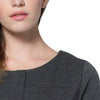 Simple Design Round Collar Long Sleeve Color Button and Pocket Design Straight Women's Dress