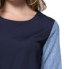 Sweet Scoop Collar Long Sleeve Spliced Striped A-Line Zippered Women's Dress