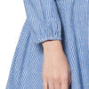 Sweet Scoop Collar Long Sleeve Spliced Striped A-Line Zippered Women's Dress