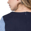 Sweet Scoop Collar Long Sleeve Spliced Striped A-Line Zippered Women's Dress