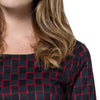 Stylish Round Collar Long Sleeve Zippered Plaid Print Slimming Women's Midi Dress