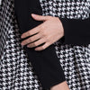 Stylish Turtleneck Long Sleeve Houndstooth A-Line Slimming Women's Dress