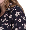 Stylish Turn Down Collar Long Sleeve Star Print A-Line Women's Dress