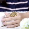 R749-A-8 Nickle Free Antiallergic New Fashion Jewelry 18K Gold Plated Ring