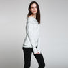 Stylish Slash Collar Long Sleeve Pure Color Knitted Pullover for Women