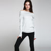 Stylish Slash Collar Long Sleeve Pure Color Knitted Pullover for Women