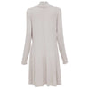 Casual Stand Collar Solid Color Long Sleeve Pleated Women Dress