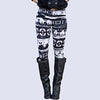Trendy Handed-Painting Elastic Waist Print Skinny Leggings for Women