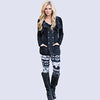 Trendy Handed-Painting Elastic Waist Print Skinny Leggings for Women