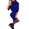 Turtleneck Long Sleeve Blouse + Pure Color Bodycon Skirt Two Piece Dress for Women