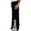 Chic Mid Waist Lace Spliced Flare Pants for Women