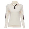 Stylish Zipper Design Turtleneck Long Sleeve Patchwork Solid T-Shirt for Women