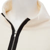 Stylish Zipper Design Turtleneck Long Sleeve Patchwork Solid T-Shirt for Women