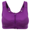 Active U-Neck Pure Color Zippered Racerback Crop Top for Women