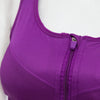 Active U-Neck Pure Color Zippered Racerback Crop Top for Women