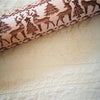 Christmas Wooden Rolling Pin Engraved Embossing with Christmas Symbols