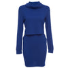 Turtleneck Long Sleeve Blouse + Pure Color Bodycon Skirt Two Piece Dress for Women