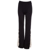 Chic Mid Waist Lace Spliced Flare Pants for Women