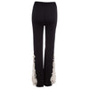 Chic Mid Waist Lace Spliced Flare Pants for Women