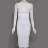 Sexy Halter Backless Skinny Solid Color Midi Dress for Women