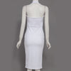Sexy Halter Backless Skinny Solid Color Midi Dress for Women