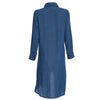 Shirt Collar Long Sleeve Button Design Asymmetrical Denim Dress for Women