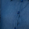 Shirt Collar Long Sleeve Button Design Asymmetrical Denim Dress for Women