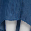 Shirt Collar Long Sleeve Button Design Asymmetrical Denim Dress for Women