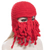 Trendy Men Women Handmade Knitting Wool Octopus Adult Hat