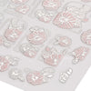 3D Nail Art Decal Tips Embossed Pink Flowers Design Stickers