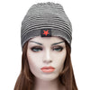 Fashionable Star Decorated Two-Double Knited Skullies Beanie Hat