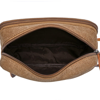 ZUOLUNDUO Casual Portable Canvas Bag To Receive Zipper Key Toiletry Bag
