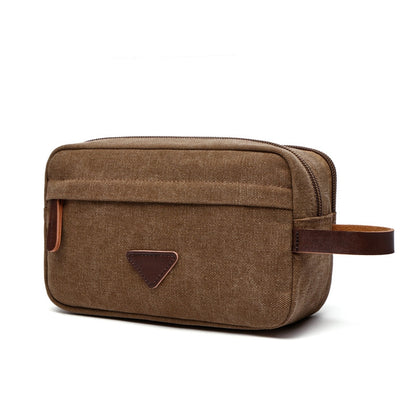 ZUOLUNDUO Casual Portable Canvas Bag To Receive Zipper Key Toiletry Bag