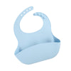 Washable Soft Silicone Baby Bibs Eating Pinafore Adjustable Pocket Food Catcher
