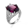 Stylish Simple Hollowed-out Purple Opal Ring