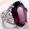 Stylish Simple Hollowed-out Purple Opal Ring