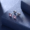 Butterfly Stud S925 Sterling Silver Earring Purple/Platinum Plated