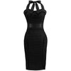 Sexy Neck Wrap Hip Dress Ribbon Dress