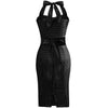 Sexy Neck Wrap Hip Dress Ribbon Dress
