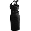 Sexy Neck Wrap Hip Dress Ribbon Dress