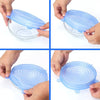Universal Silicone Suction Lid-bowl Pan Stretch Lids Silicone Pan Cook 6pcs