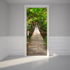 Creative 3D Suspension Bridge Door Sticker DIY Bedroom Removable Green Tree