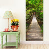 Creative 3D Suspension Bridge Door Sticker DIY Bedroom Removable Green Tree